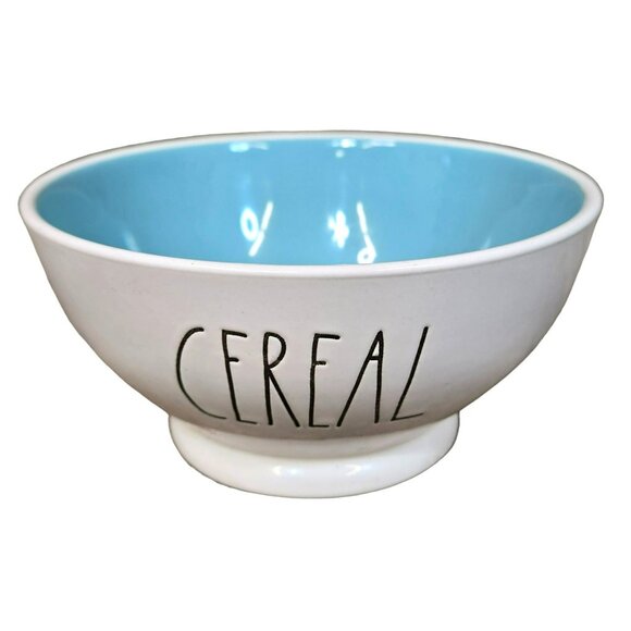 Rae Dunn Other - Rae Dunn Artisan Collection Ceramic CEREAL Bowl Blue Interior 5.5 Inches White